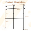 227CM Industrial Pipe Clothing Rack Wall Mounted Metal Garment Organizer-Black