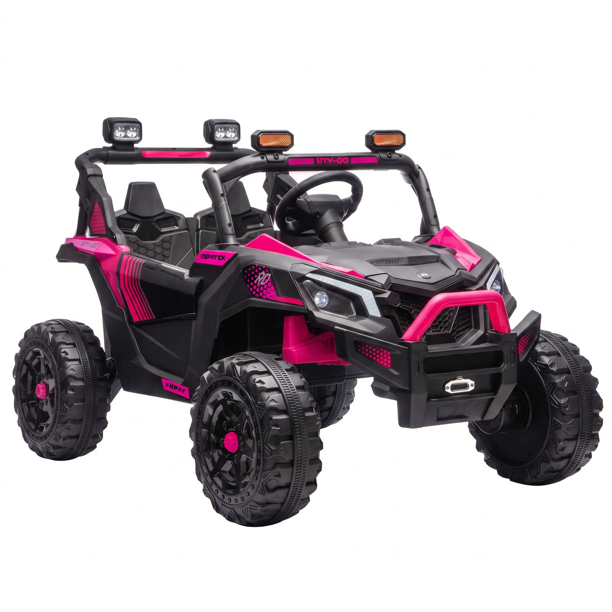AIYAPLAY 24V 2 Seater Ride On Truck Car in Pink
