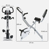 SPORTNOW Five-in-one Foldable Exercise Bike, Stationary Bike with Arm Workout Bands, LDC Monitor, Phone Holder, White