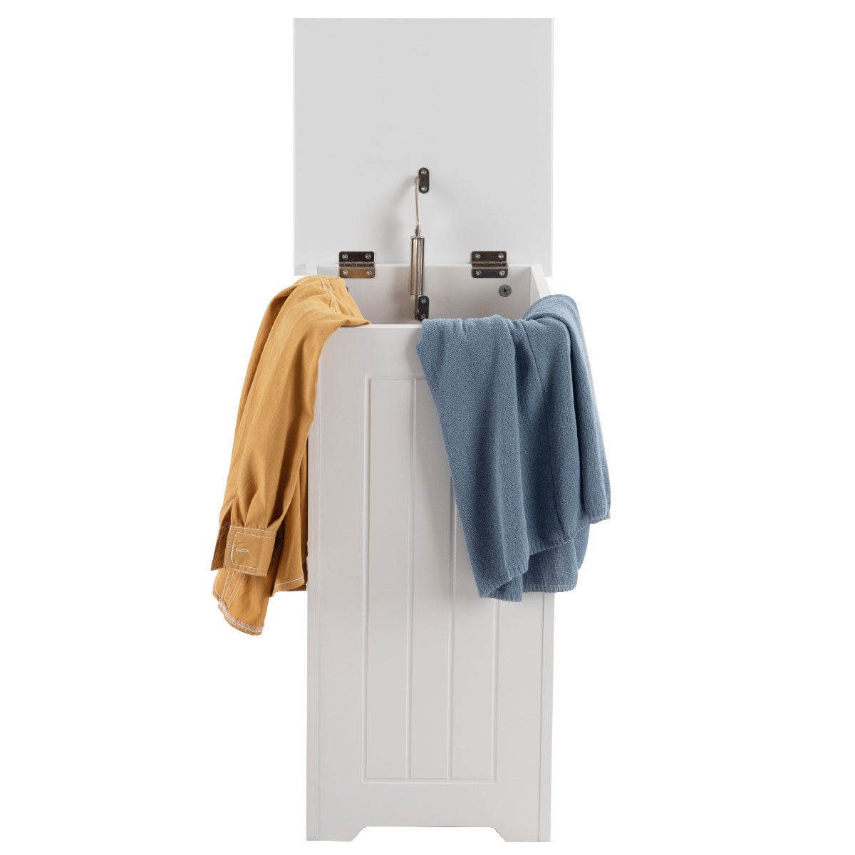 White Laundry Bin with Lid and Side Handles