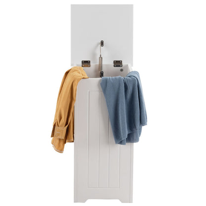 White Laundry Bin with Lid and Side Handles