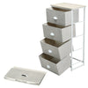 3/4 Fabric Nightstand Bedside Storage Cabinet Folding Drawers-4-Tier