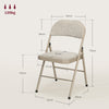 HOMCOM Linen-Look Set of Four Cushioned Folding Chairs - Beige