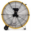 24 Inch High-Velocity Industrial Floor Fan with Wheels and Handle-Yellow