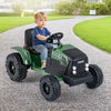 24V Ride On Tractor with Detachable Trailer for Kids-Dark Green