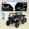 24V Ride on Dump Truck with Electric Dump Bed 4WD with Remote and Music-Black