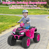 24V Ride-On ATV Toy Car with LED Lights and Wireless Connection-Pink