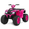 24V Ride-On ATV Toy Car with LED Lights and Wireless Connection-Pink