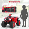 24V Ride-On ATV Toy Car with LED Lights and Wireless Connection-Red
