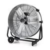 24 Inch Industrial Drum Fan with 360° Adjustable Tilt and 2 Wheels-Silver