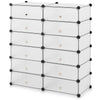 24 Pairs Shoe Rack Organizer with 12-Cube DIY Modular-White