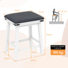 Upholstered Backless Bar Stools Set of 2 with PU Leather Padded Seat-White