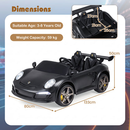 The kids electric car shown with dimension lines and labels for size