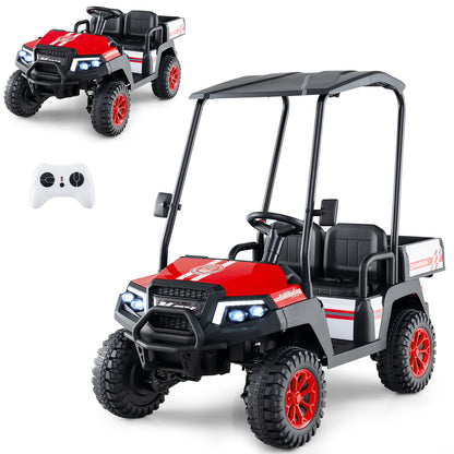 24V Kids Golf Cart with a remote control in the corner