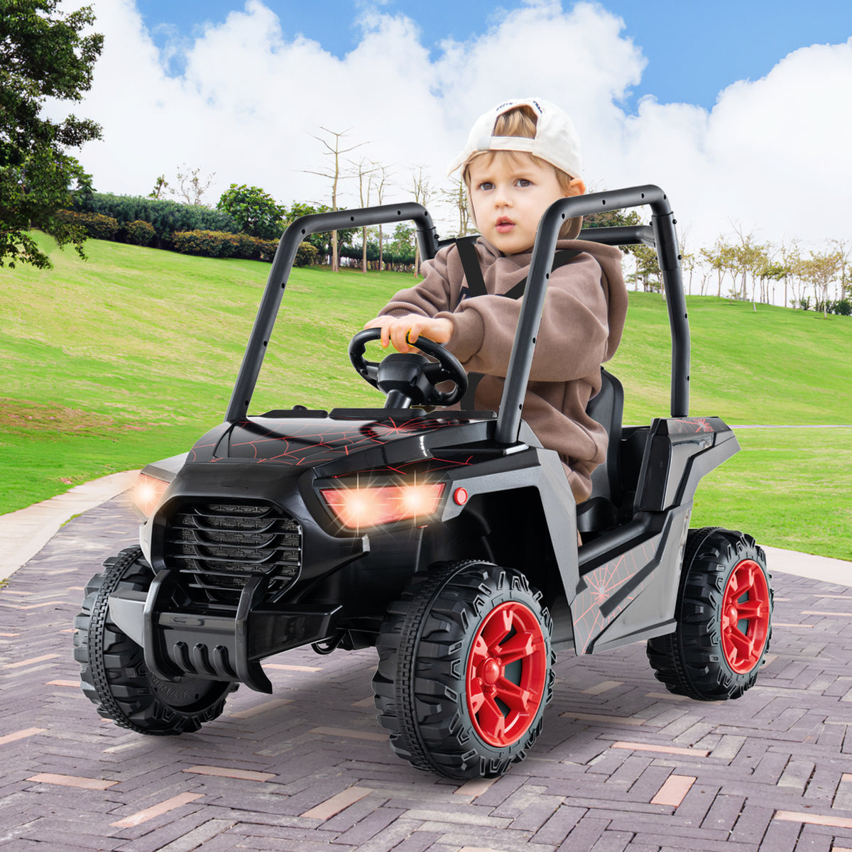 24V Kids Ride-on Car with 3 Adjustable Speeds in Black