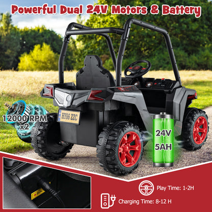 24V Kids Ride-on Car with 3 Adjustable Speeds in Black