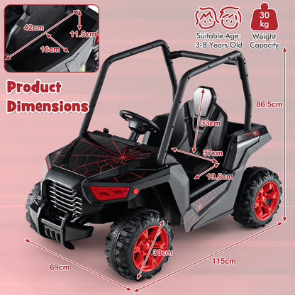 24V Kids Ride-on Car with 3 Adjustable Speeds in Black