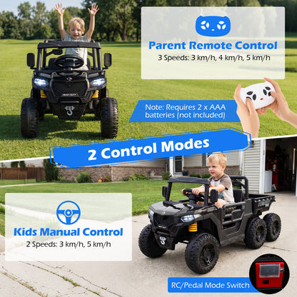 Remote control and pedal control options for the ride on truck