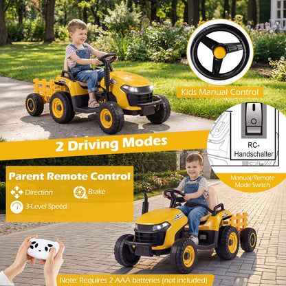 Two driving modes for the kids electric tractor with remote control