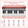 25 Keys Mini Keyboard Piano with Stool and Music Stand for 3+ Kids-Pink