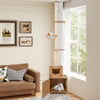 256-275 cm Adjustable Floor to Ceiling Cat Tree-Brown