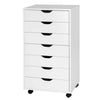 Mobile File Cabinet with 7 Drawer and wheels-White