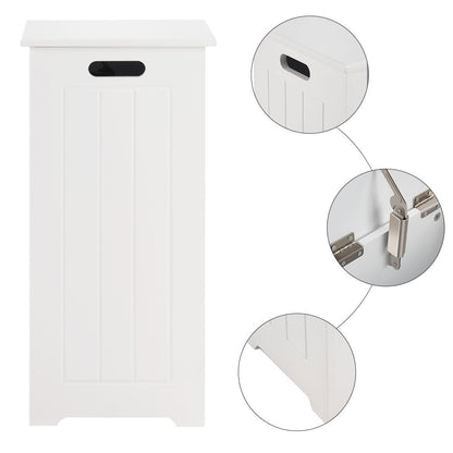 White Laundry Bin with Lid and Side Handles
