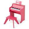 25 Lighted Keys Kids Piano Keyboard with Stool and Adjustable Speed-Pink