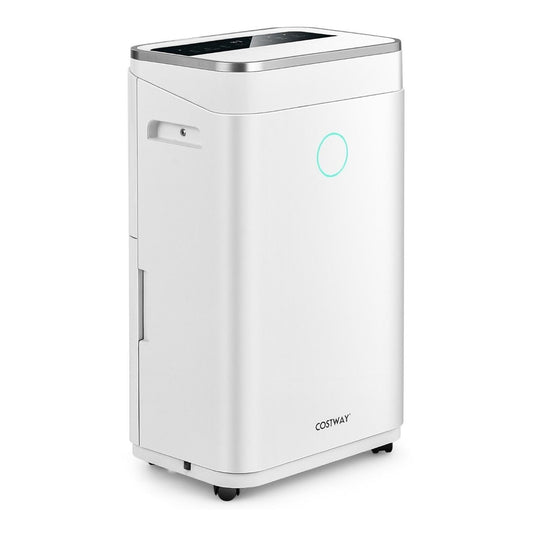 25L/Day Dehumidifier with a white casing and a digital display on top