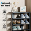 Extra Wide Wooden Vertical Shoe Rack with 7 Shelves-Black