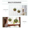 Outsunny Set of Four Hanging Lisianthus Flower Pots - Pink/Green