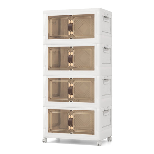 27/34/44/59/78/92.5 Gal Stackable Storage Bins with Lockable Wheels-78 Gal-4-Tier white storage cabinet