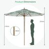 270 cm Patio Umbrella Market Table Umbrella with Push Button Tilt-Green