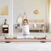 270CM Folding Balance Beam with Solid Wood Base and Anti-slip Bottom-Brown