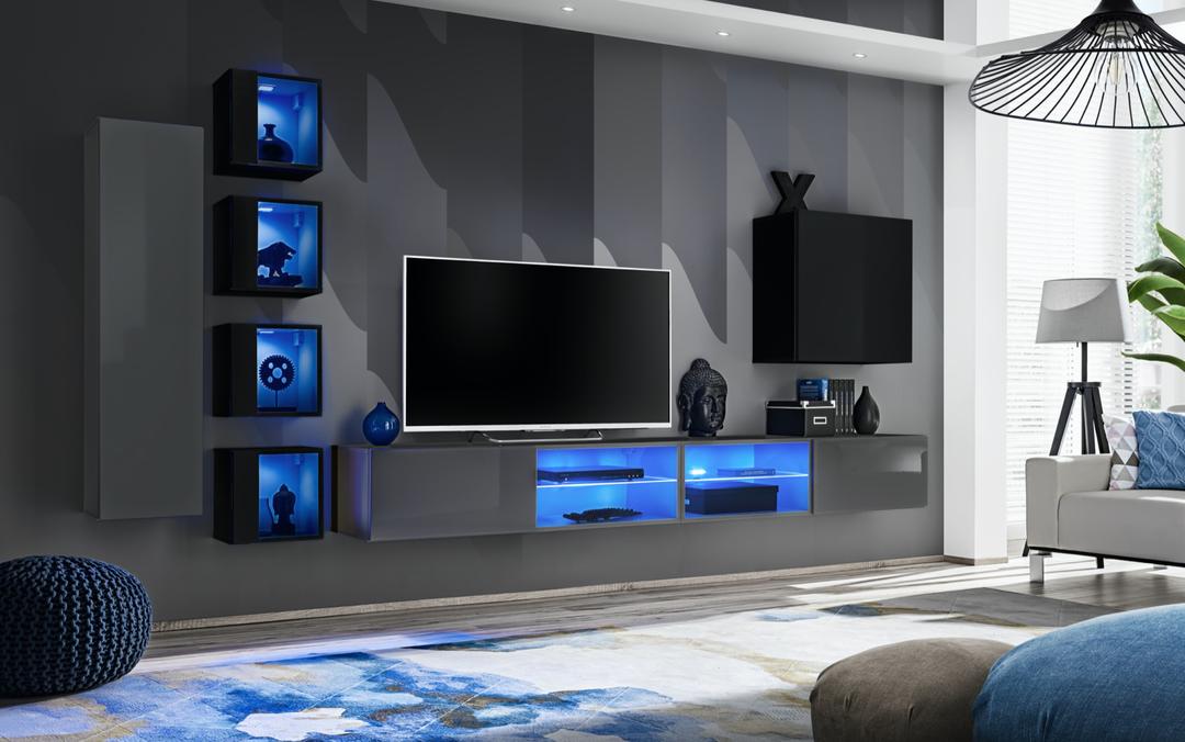 وحدة Switch XXVI للترفيه على الحائط لأجهزة التلفزيون حتى 75 بوصة