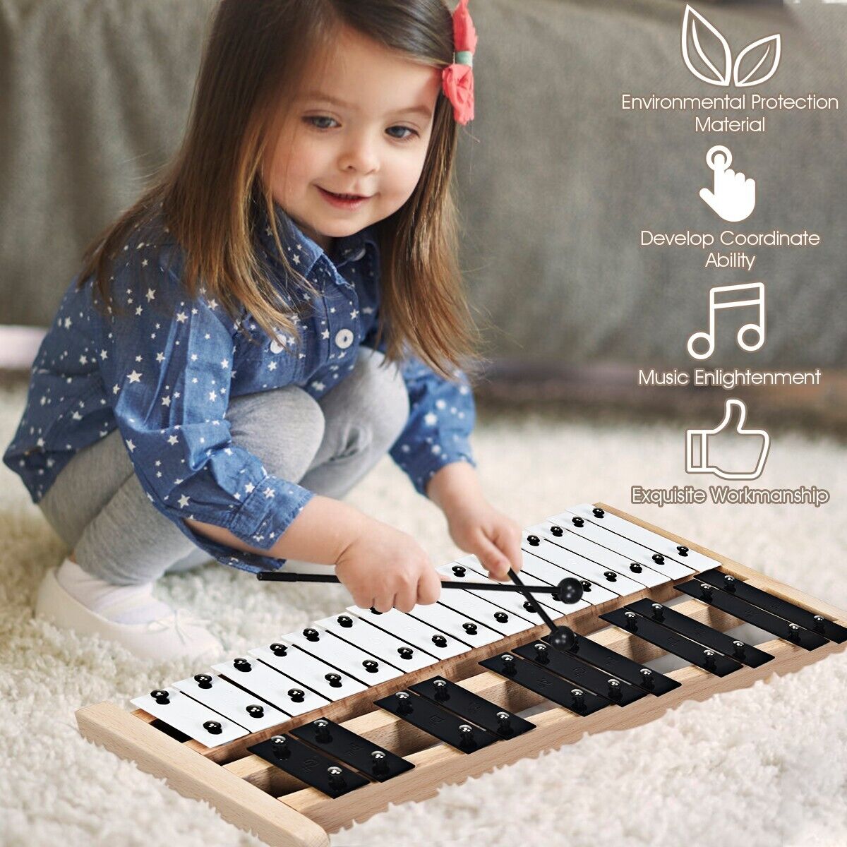 27 Notes Full Size Glockenspiel Xylophone with Carrying Bag [Best Seller in the US]