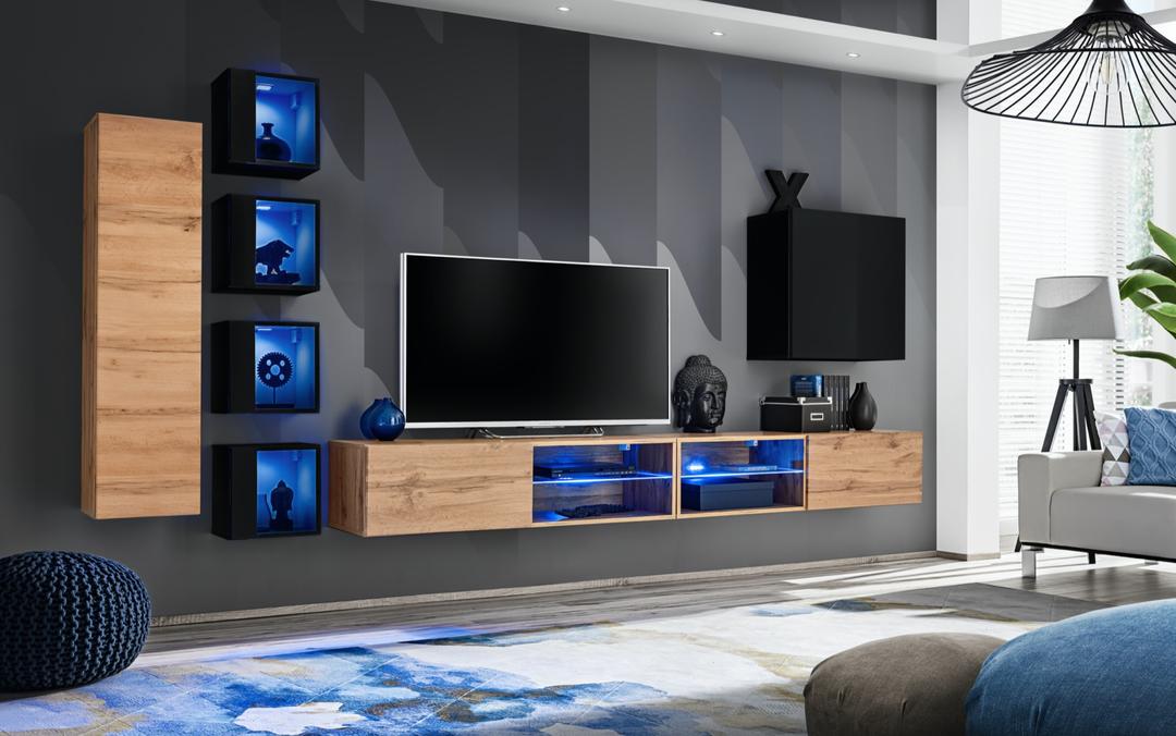 وحدة Switch XXVI للترفيه على الحائط لأجهزة التلفزيون حتى 75 بوصة