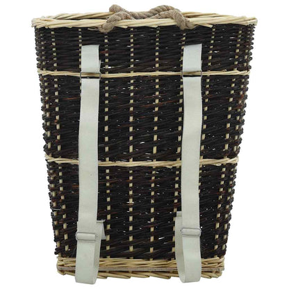 The back of the firewood carrier showing the straps