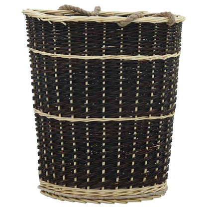 The natural willow log carrier from the front