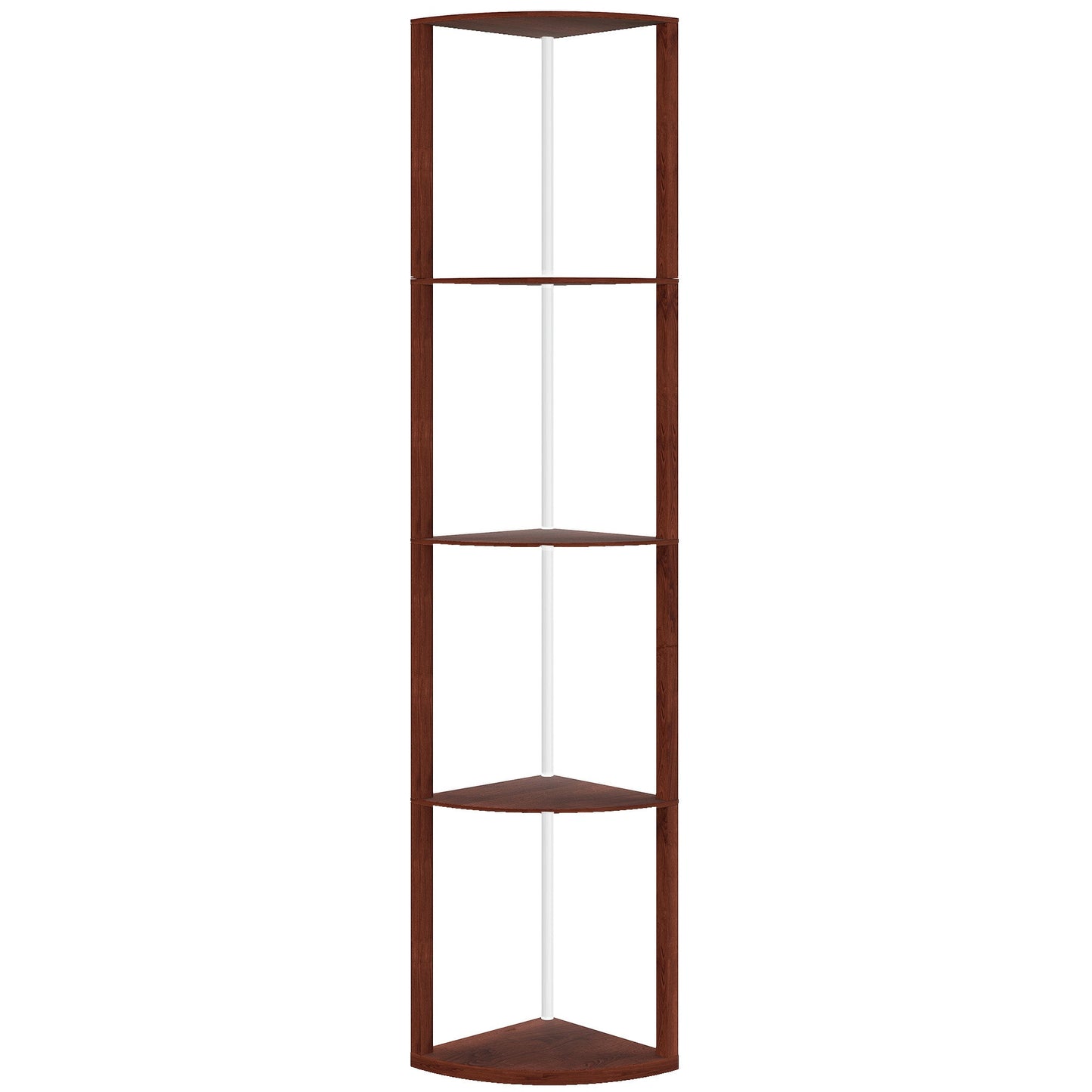 HOMCOM RGB Standing Lamp with Shelves, 4-Tier LED Floor Lamp with Multiple Lighting Modes, Brown