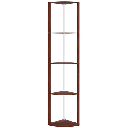 HOMCOM RGB Standing Lamp with Shelves, 4-Tier LED Floor Lamp with Multiple Lighting Modes, Brown