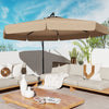 290 cm Patio Cantilever Umbrella with Easy Tilt Adjustment and Ruffled Edge-Brown