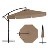 290 cm Patio Cantilever Umbrella with Easy Tilt Adjustment and Ruffled Edge-Brown