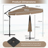 290 cm Patio Cantilever Umbrella with Easy Tilt Adjustment and Ruffled Edge-Brown