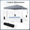 290 x 290 cm Pop up Canopy Tent with Carrying Bag and 4 Sandbags-Grey