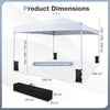 290 x 290 cm Pop up Canopy Tent with Carrying Bag and 4 Sandbags-White