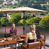 290 CM Patio Umbrella with Crank and 8 Sturdy Ribs for Garden Yard-Beige