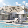 292cm Patio Cantilever Umbrella Large Offset Hanging Umbrella with 360° Rotation-Beige