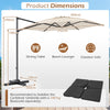 292cm Patio Cantilever Umbrella Large Offset Hanging Umbrella with 360° Rotation-Beige