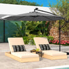 294 cm Solar Patio Offset Umbrella Cantilever Umbrella with 40 LED Lights-Grey